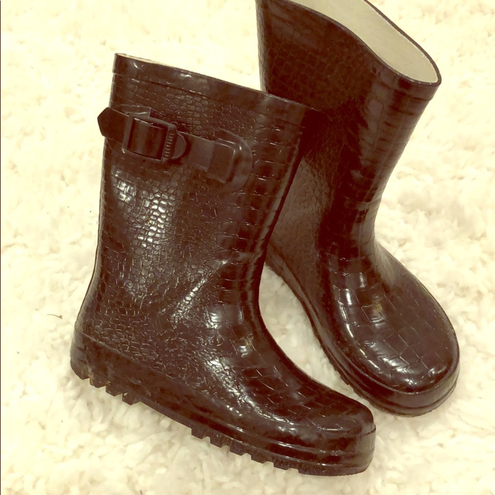 Henry Ferrera black snake rain boots kids sz 12